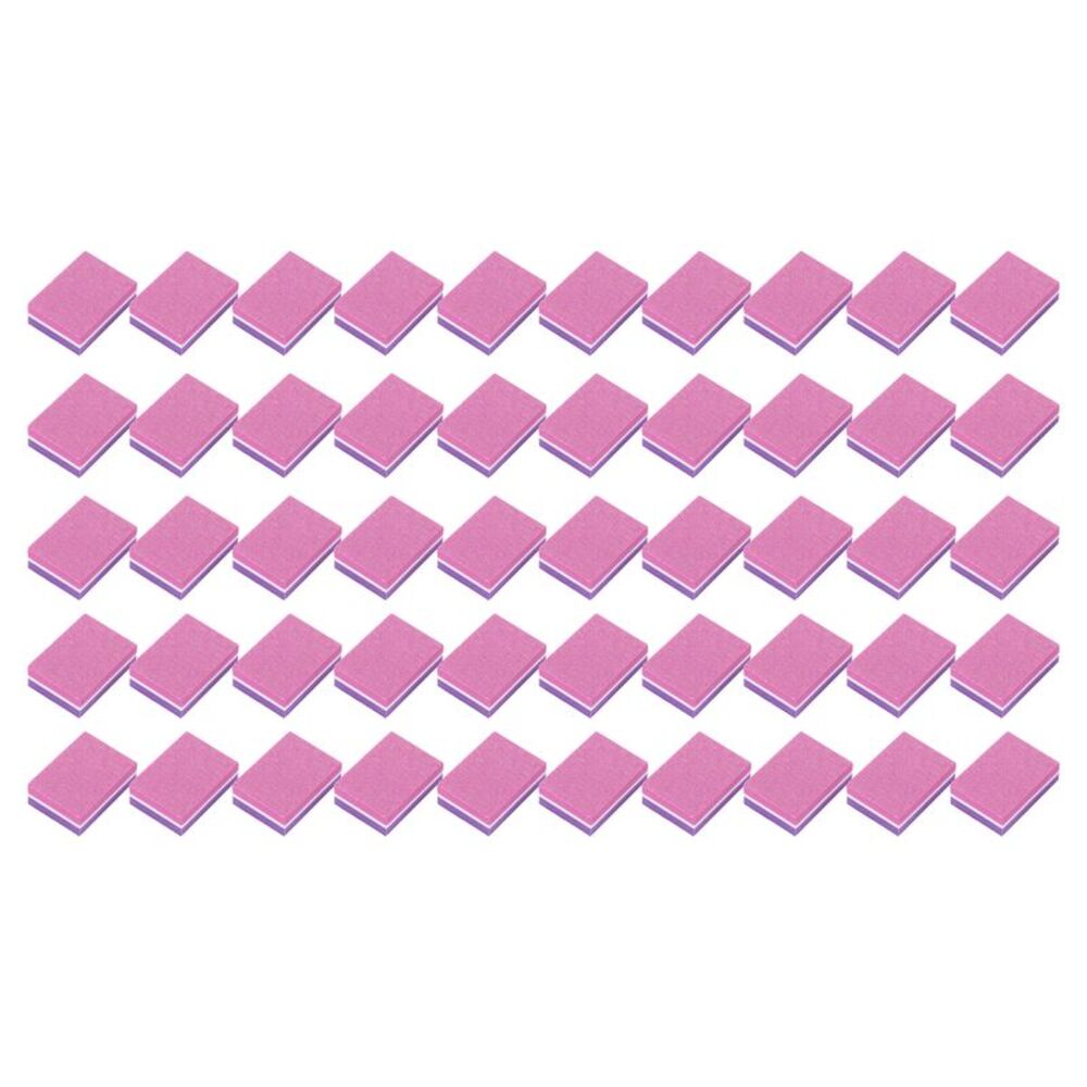 Two-color Mini Block Nail Buffers for DIY Pink Purple 50 Pcs